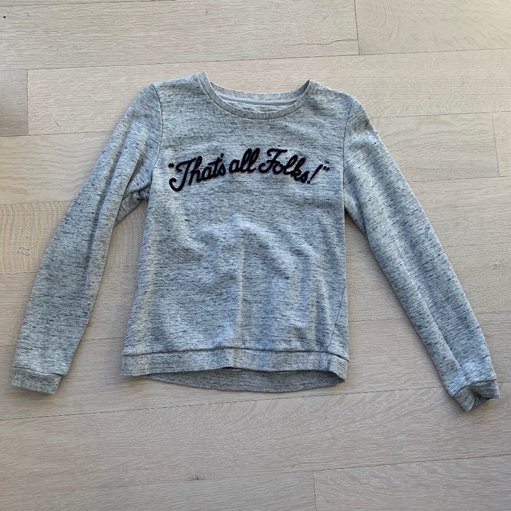 ELEVEN PARIS Grey Looney Tunes "That's All Folks" Sweatshirt